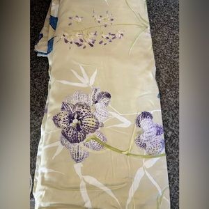 Yves Delorme queen butterfly duvet, and two king size pillowcases